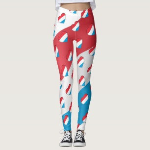 Leggings I Love Luxembourg Flag Hearts Motif Funny