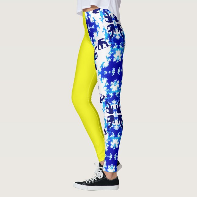 Leggings Ice Blue Snowboard Sky Yellow Snowboard Sport (Gauche)