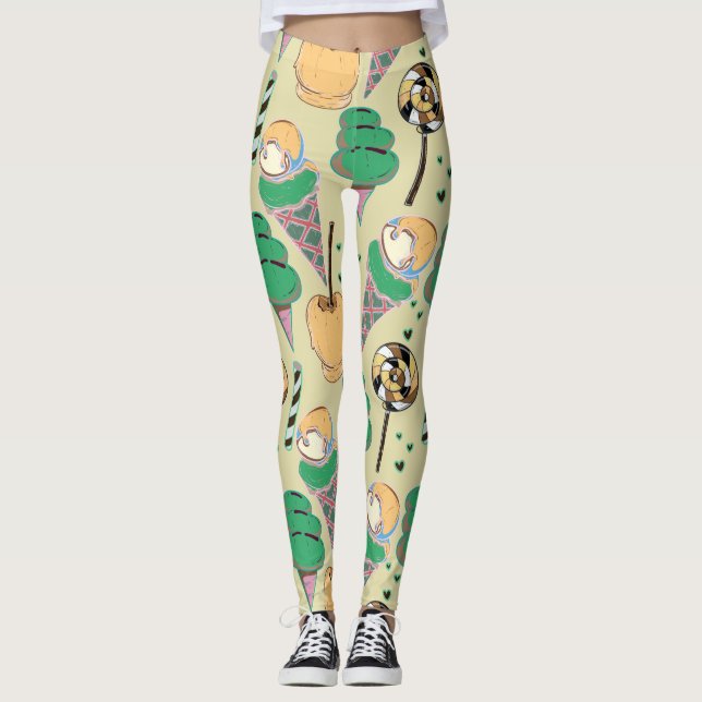 Leggings Ice cream pattern | Lollies pattern | lollipop 25 (Devant)
