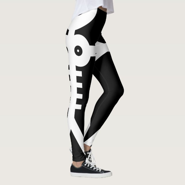 Leggings Icône de squelettes éternels d'amour 2007 noir et  (Droite)