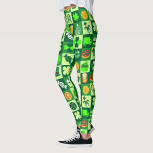 Leggings Icônes de la Saint-Patrick Motif sans couture