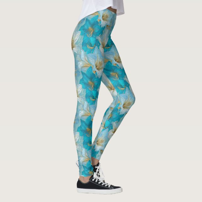Leggings Idées Cadeaux Inspirées de l'Amaryllis Courant Ble (Droite)