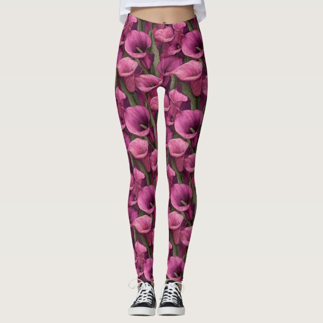Leggings Idées de cadeaux de fleurs de callas de maternité  (Devant)