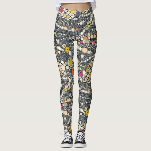 Leggings iguane peau indigo pop (Devant)
