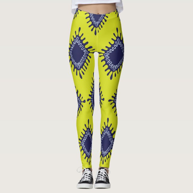 Leggings Ikat Tribal : Motif moderne et élégant. (Devant)