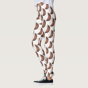 Leggings Ile tropicale noix de coco Foin Imprimer