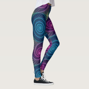 Leggings Illusion de vortex en spirale coloré Optique tra