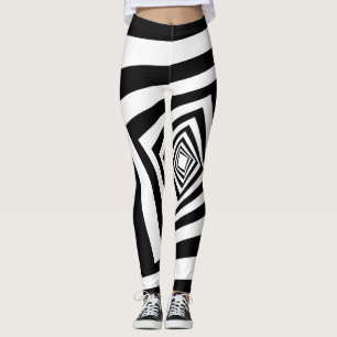 Leggings Illusion optique Cool noir et blanc