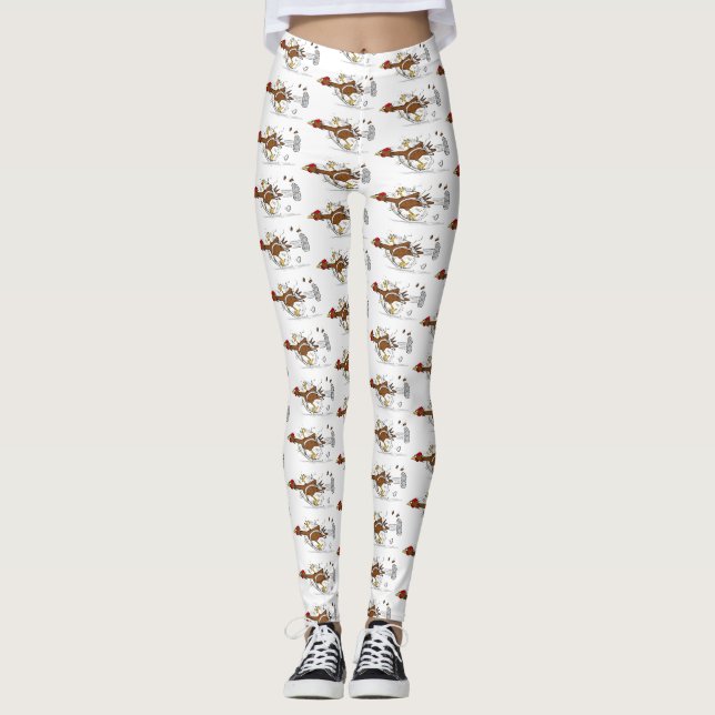 Leggings Illustration amusante de poulet cool (Devant)