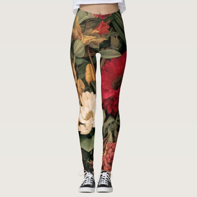 Leggings Illustration botanique vintage (Devant)