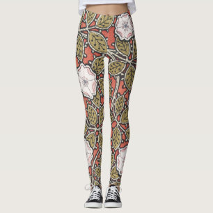 Leggings Illustration d'art de rose sauvage Fleur Vintage