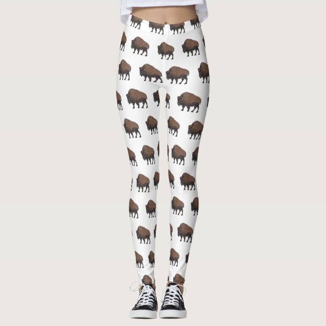 Leggings Illustration de bison (Devant)
