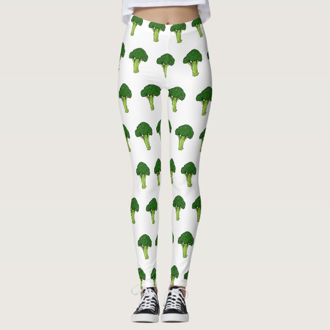 Leggings Illustration de Broccoli (Devant)