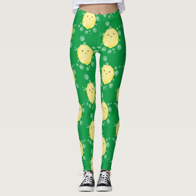 Leggings Illustration de bulles de dessin animé de fruit de (Devant)