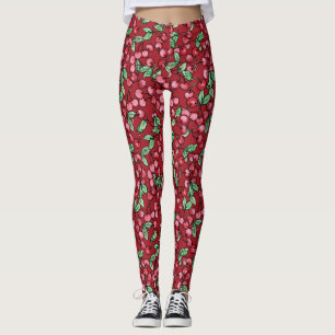 Leggings Illustration de cerises Cerise Rouge Amour