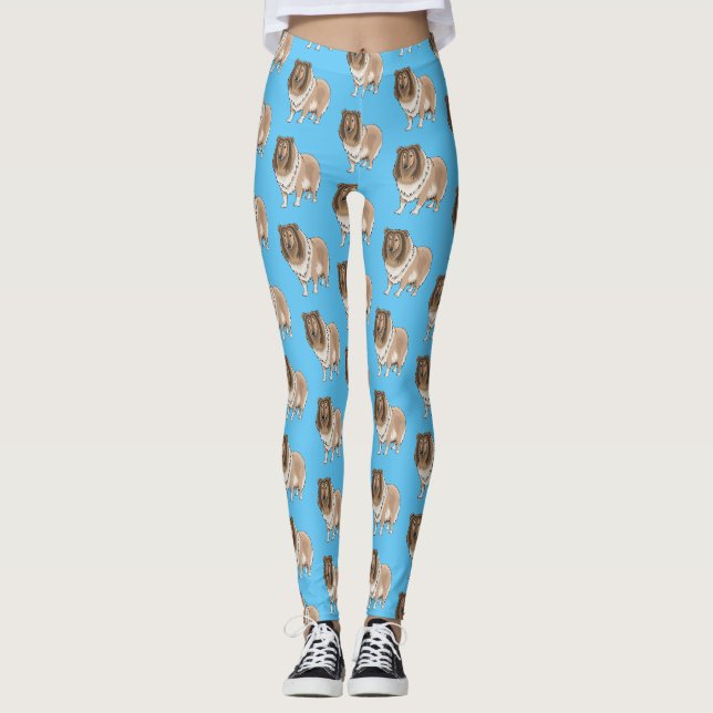Leggings Illustration de chien Rough collie (Devant)
