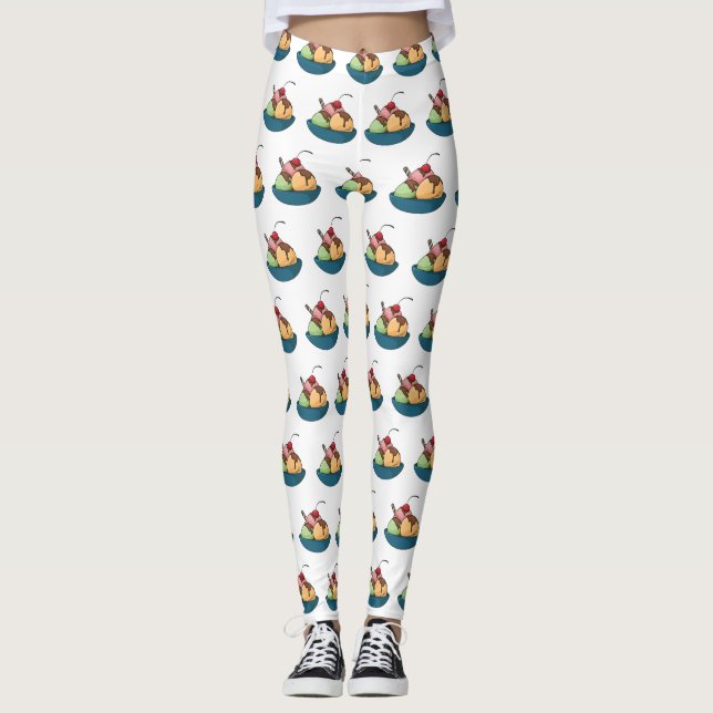 Leggings Illustration de crème glacée (Devant)