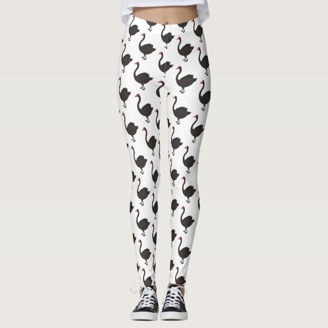Leggings Illustration de cygne noir (Devant)