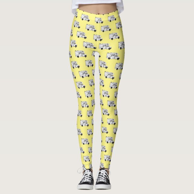 Leggings Illustration de dessin animé Campervan (Devant)