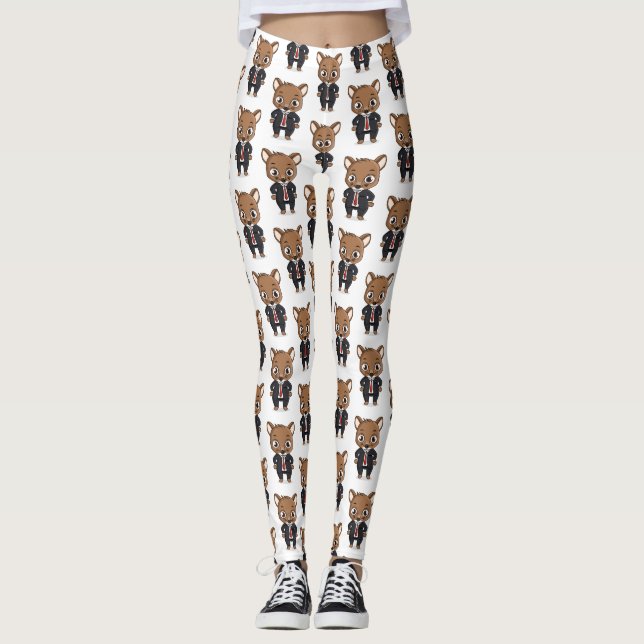Leggings Illustration de dessin animé de rat mignon (Devant)