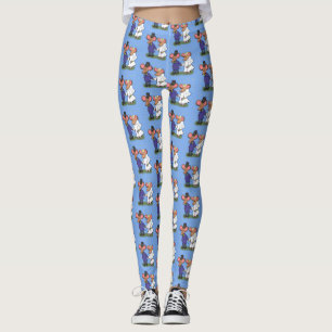 Leggings Illustration de dessin animé d'un couple de souris