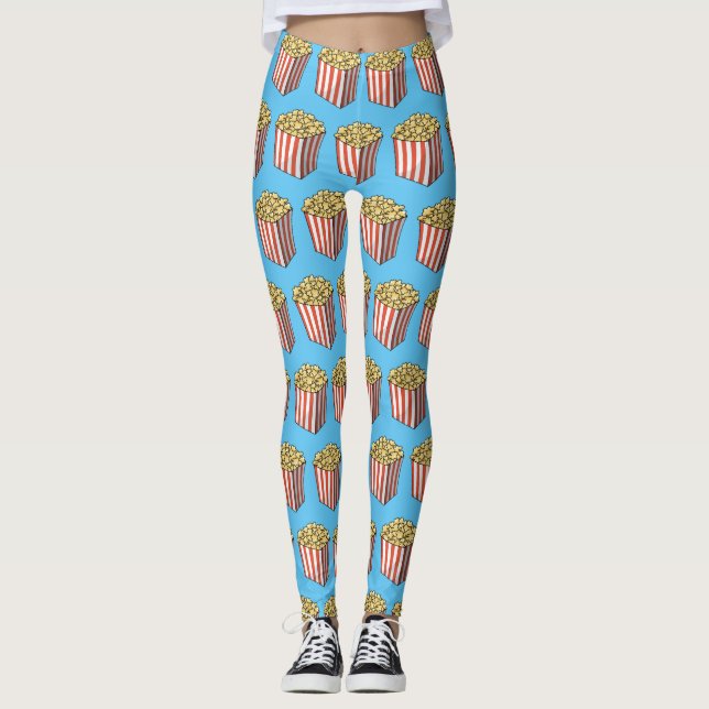 Leggings Illustration de dessin animé Popcorn (Devant)
