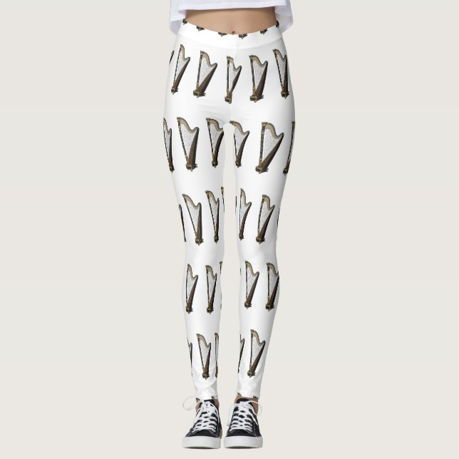 Leggings Illustration de dessin animé sur la harpe (Devant)