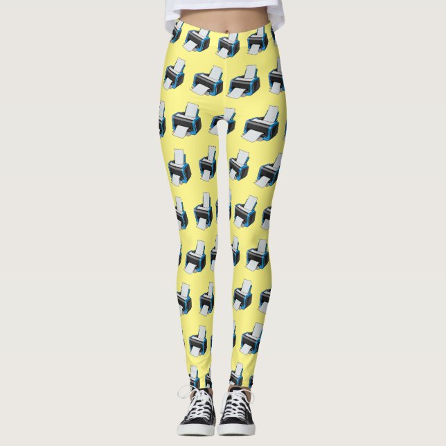 Leggings Illustration de dessin d'imprimante (Devant)