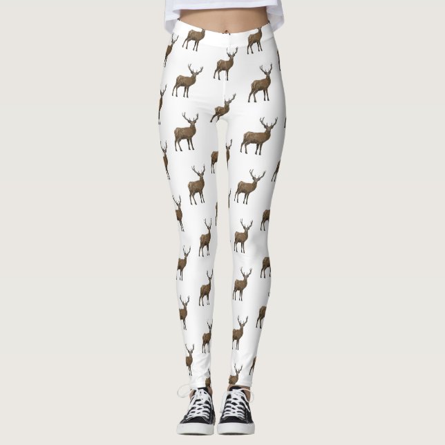 Leggings Illustration de dessin sur le cerf (Devant)