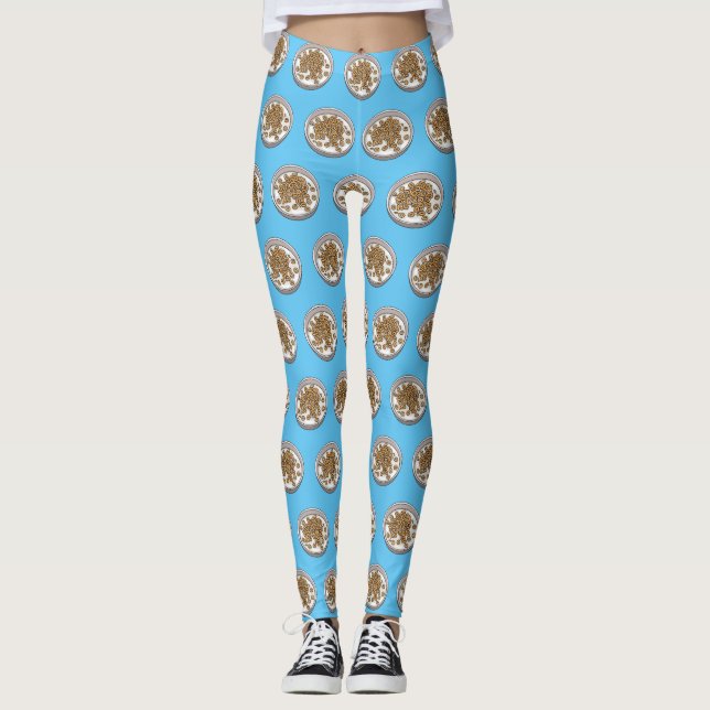 Leggings Illustration de dessin sur les céréales (Devant)