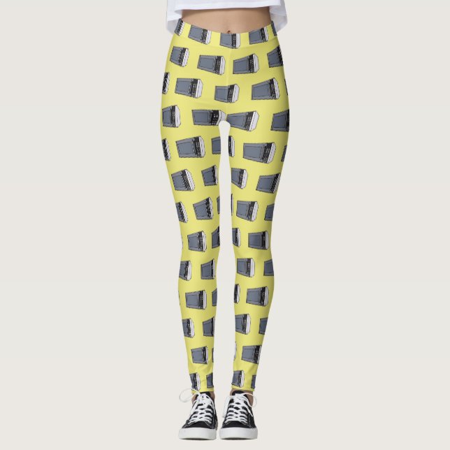 Leggings Illustration de dessin sur micro-ondes (Devant)