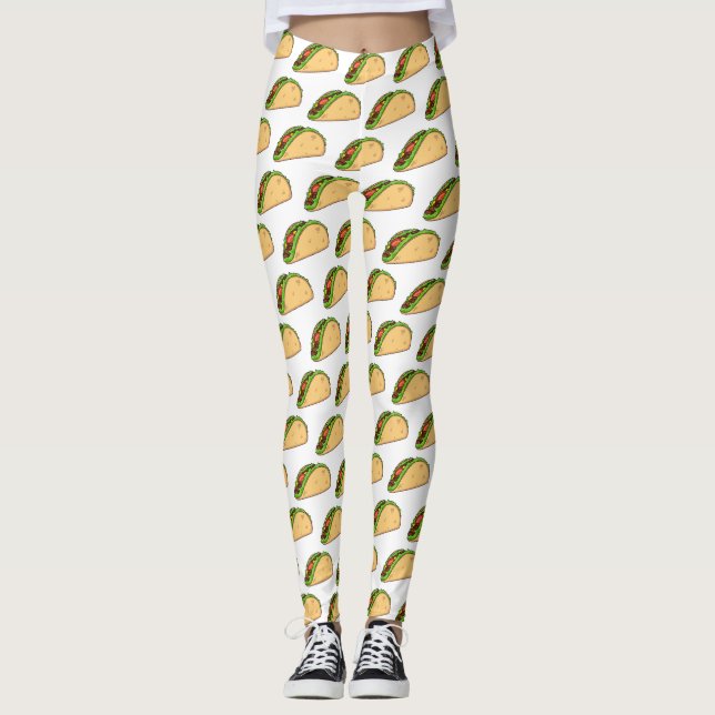 Leggings Illustration de dessin sur Taco (Devant)