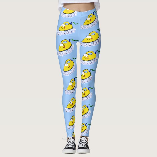 Leggings Illustration de fer à repasser de dessin animé drô (Devant)