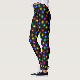 Leggings Illustration de fête lumineuse de lumières de Noël