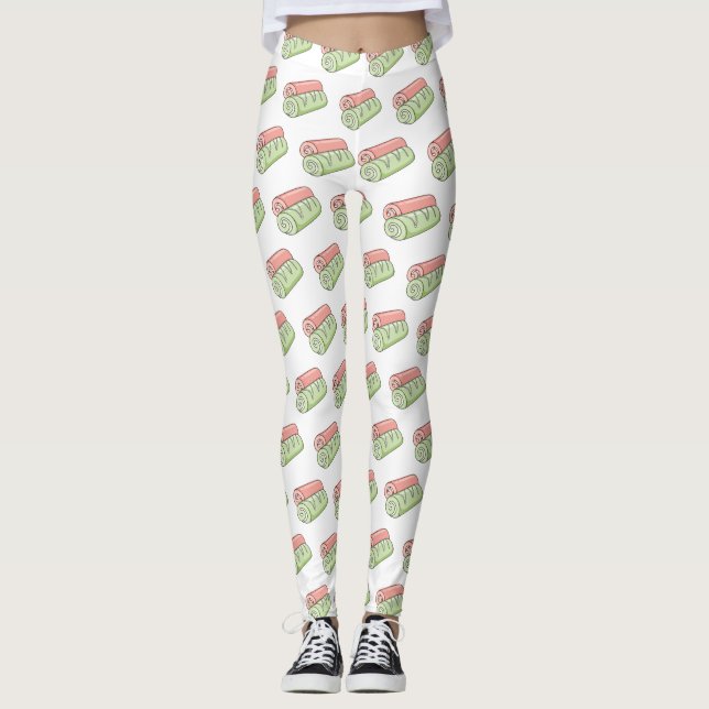 Leggings Illustration de gâteau suisse roll / roll (Devant)