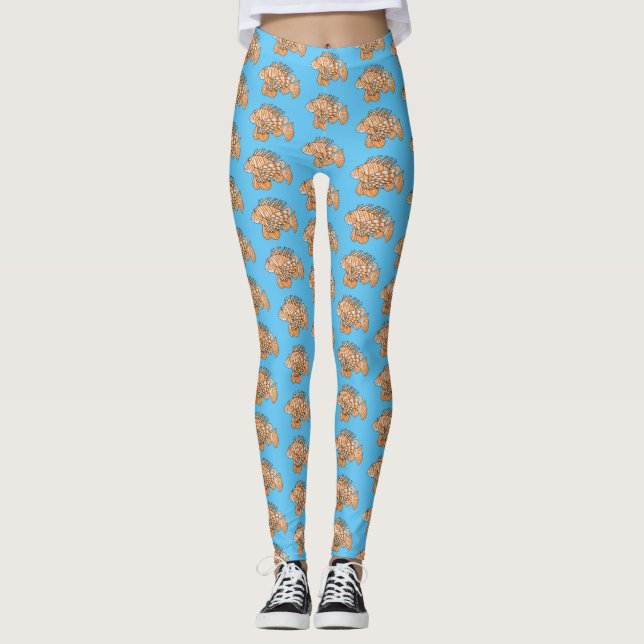 Leggings Illustration de Happy lionfish (Devant)