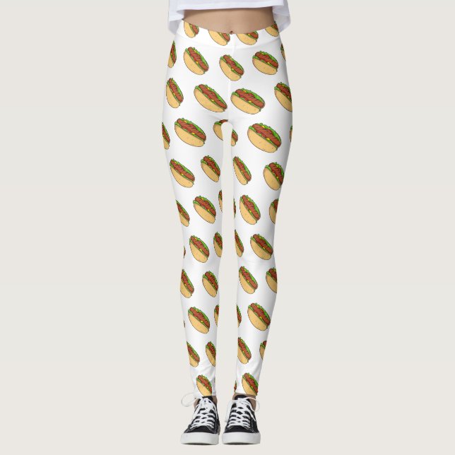 Leggings Illustration de Hot dog (Devant)
