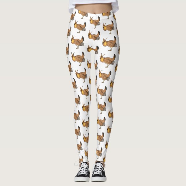 Leggings Illustration de la bande dessinée de poulet de pra (Devant)