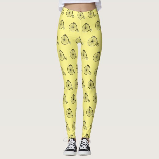 Leggings Illustration de la bande dessinée de vélo à grande (Devant)