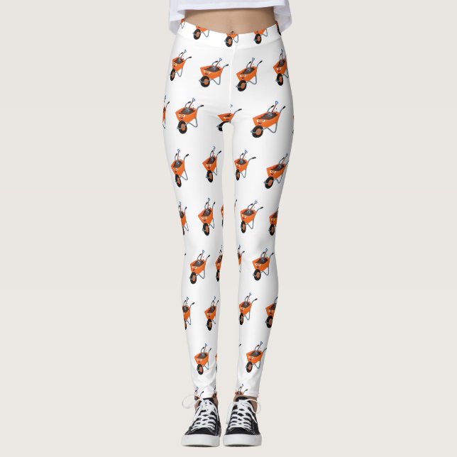 Leggings Illustration de la brouette en brouette orange trè (Devant)