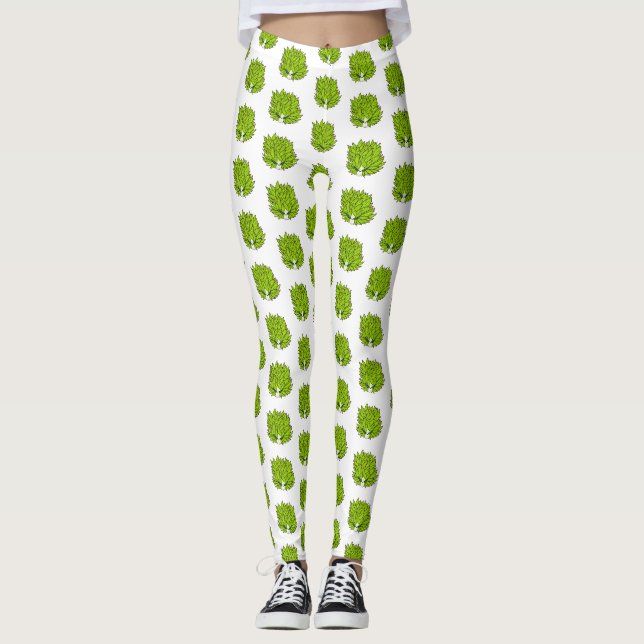 Leggings Illustration de la feuille de limon (Devant)