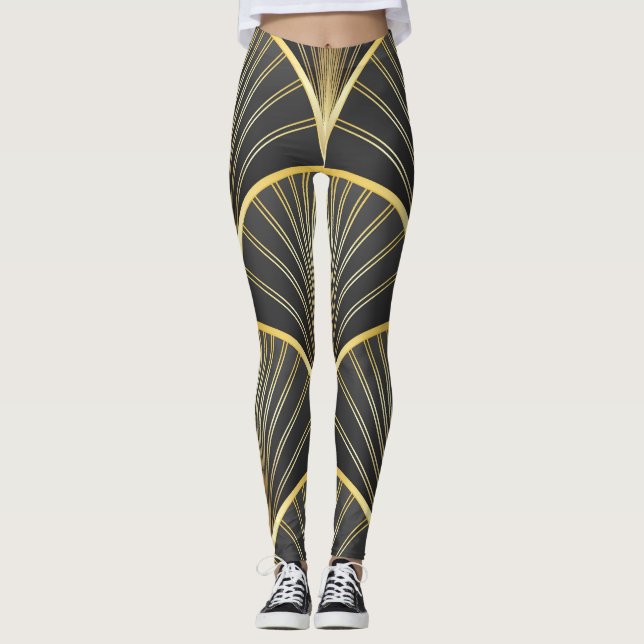 Leggings Illustration de la texture géométrique Art Déco (Devant)