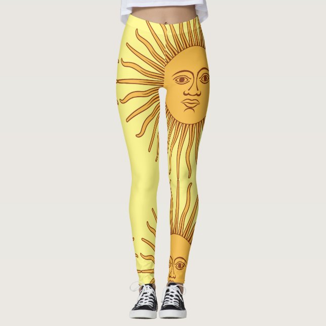 Leggings Illustration de l'art face soleil Thunder_Cove (Devant)