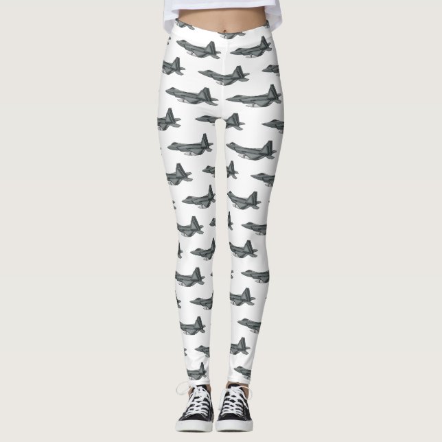 Leggings Illustration de l'avion de chasse (Devant)