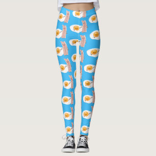 Leggings Illustration de l'oeuf de Cute kawaii et du bacon