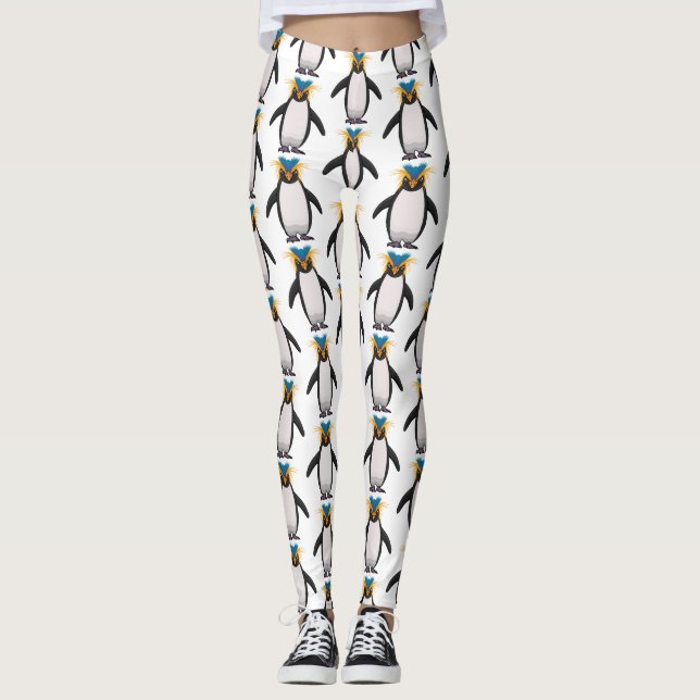 Leggings Illustration de mignon macaroni pingouin (Devant)