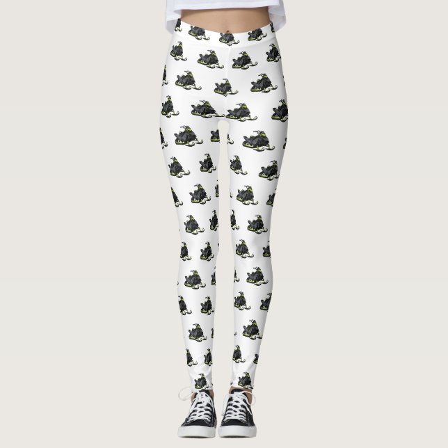 Leggings Illustration de motoneige (Devant)