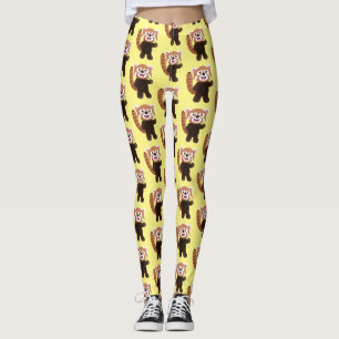 Leggings Illustration de panda rouge mignon