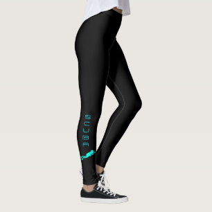 LEGGINGS ILLUSTRATION DE PLONGEUR AUTONOME DE TURQUOISE