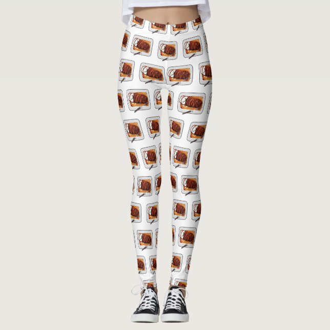 Leggings Illustration de poitrine de dinde rôtie (Devant)